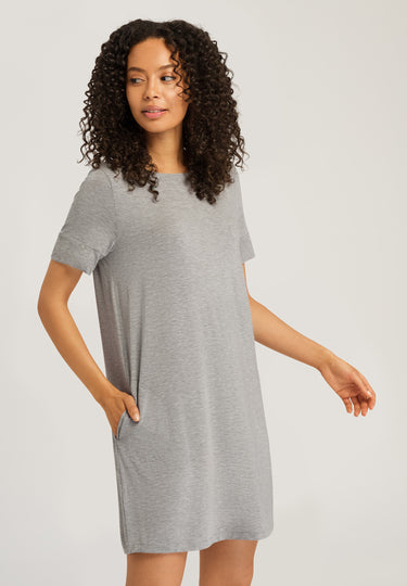 74949 Natural Elegance Short Sleeve Nightdress 90cm - 958 Grey Melange